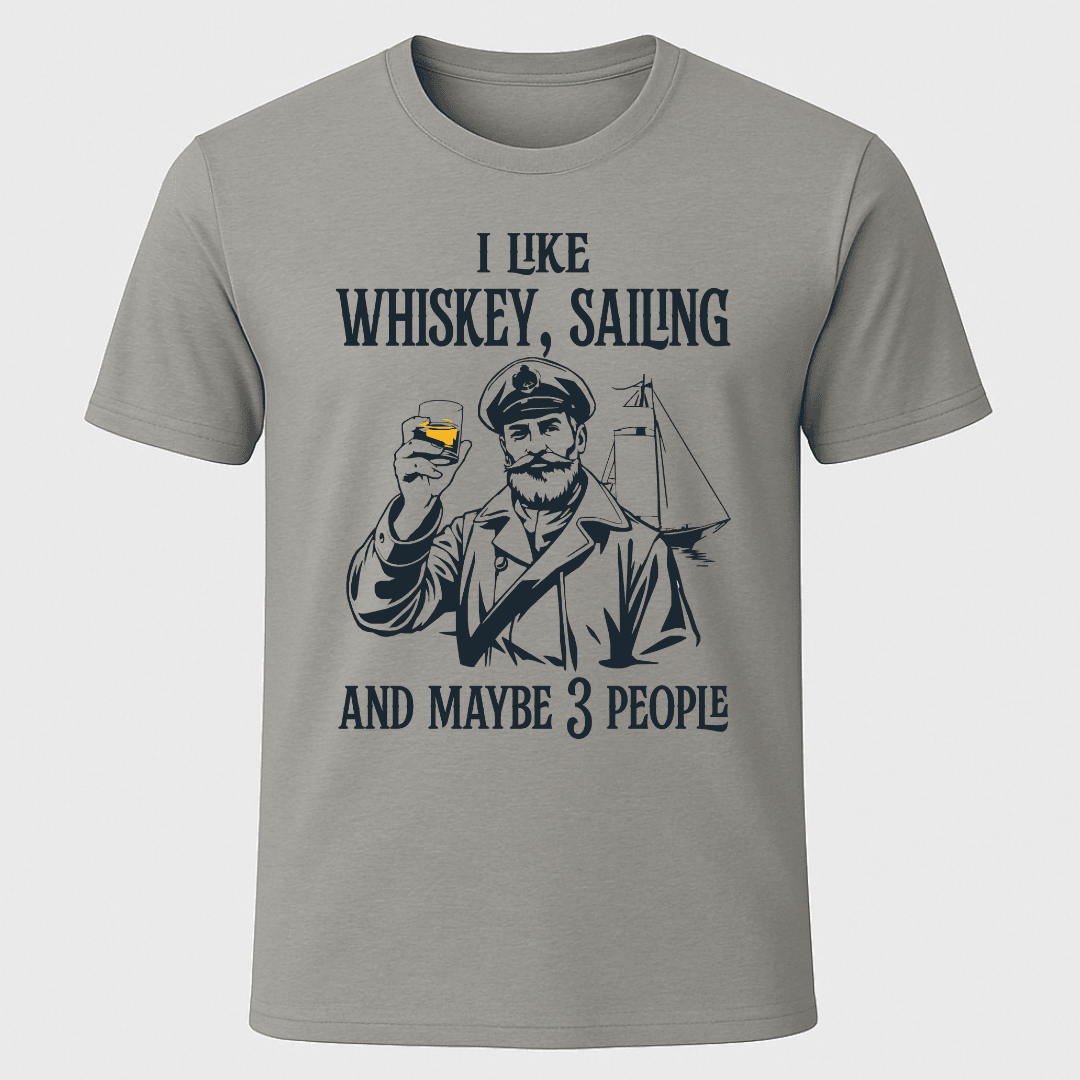 Whiskey And Sailing T Shirt Gift For Boat Owner