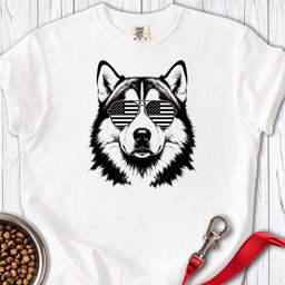 Alaskan Malamute Flag Shades Premium Tee Gift For Dog Lover