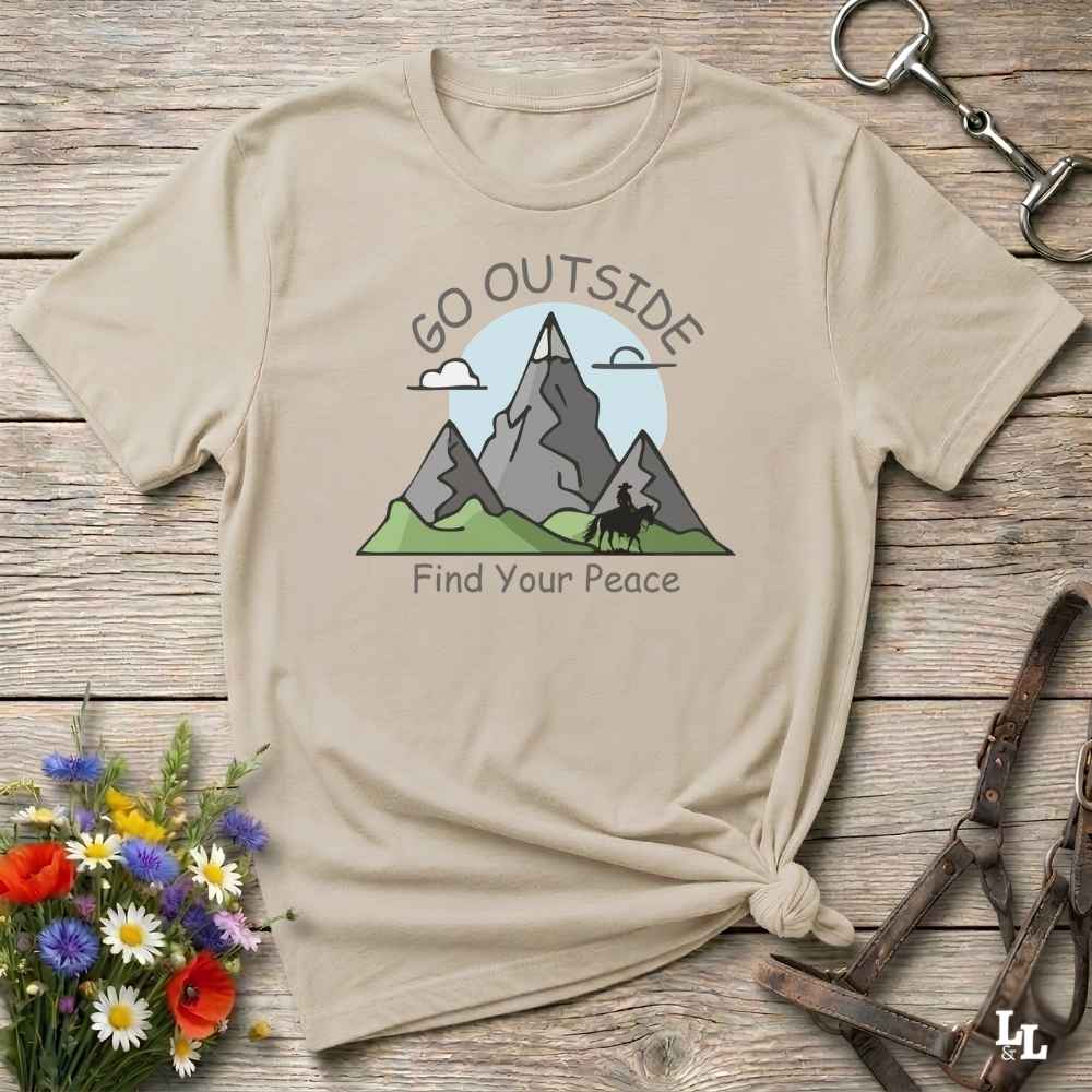 Go Outside Find Your Peace T Shirt Gift For Horse Lover