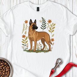 Belgian Malinois Flowers T Shirt Gift For Dog Lover