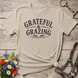 Grateful And Grazing T Shirt Gift For Horse Lover