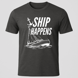 Ship Happens Sailboat T Shirt Gift For Boat Owner