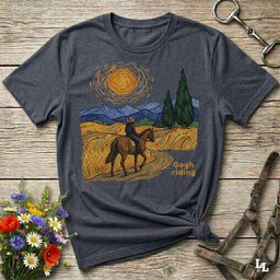Gogh Riding English T Shirt Gift For Horse Lover