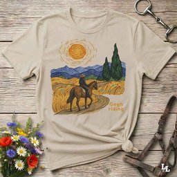 Gogh Riding English T Shirt Gift For Horse Lover
