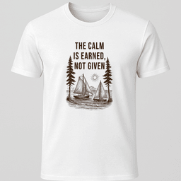 The Calm Is Earned T Shirt Gift For Boat Owner