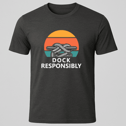 Retro Sunset Dock T Shirt Gift For Boat Owner