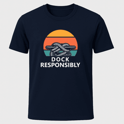 Retro Sunset Dock T Shirt Gift For Boat Owner