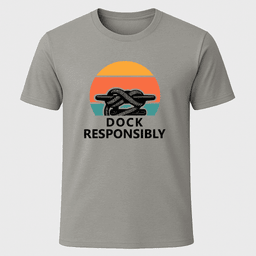 Retro Sunset Dock T Shirt Gift For Boat Owner