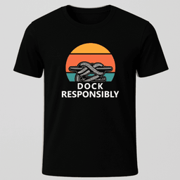 Retro Sunset Dock T Shirt Gift For Boat Owner
