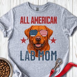 All American Fox Red Lab Mom T Shirt Gift For Mom