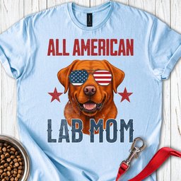 All American Fox Red Lab Mom T Shirt Gift For Mom