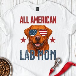 All American Fox Red Lab Mom T Shirt Gift For Mom