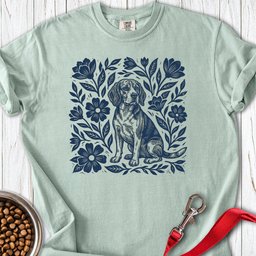 Beagle Linocut Premium Tee Gift For Dog Lover