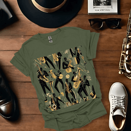 Jazz Pattern Horns T Shirt Gift For Music Lover
