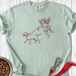 Angel Walking Lab Premium Tee Gift For Dog Lover