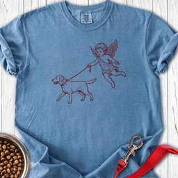 Angel Walking Lab Premium Tee Gift For Dog Lover
