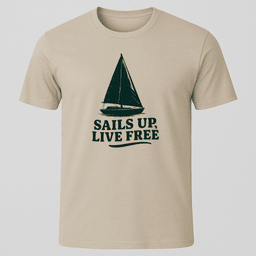 Sails Up Live Free T Shirt Gift For Boat Owner