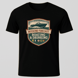 Forecast Badge T Shirt Gift For Boat Owner