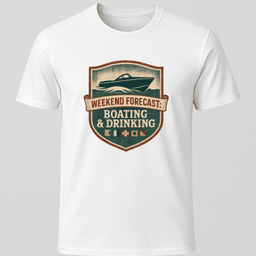 Forecast Badge T Shirt Gift For Boat Owner