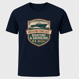 Forecast Badge T Shirt Gift For Boat Owner