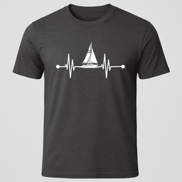 Heartbeat Sail T Shirt Gift For Boat Owner