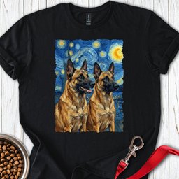 Belgian Malinois Van Gogh T Shirt Gift For Dog Lover