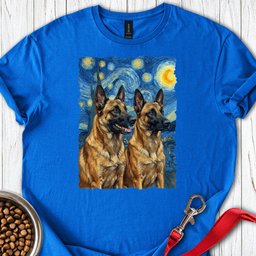 Belgian Malinois Van Gogh T Shirt Gift For Dog Lover