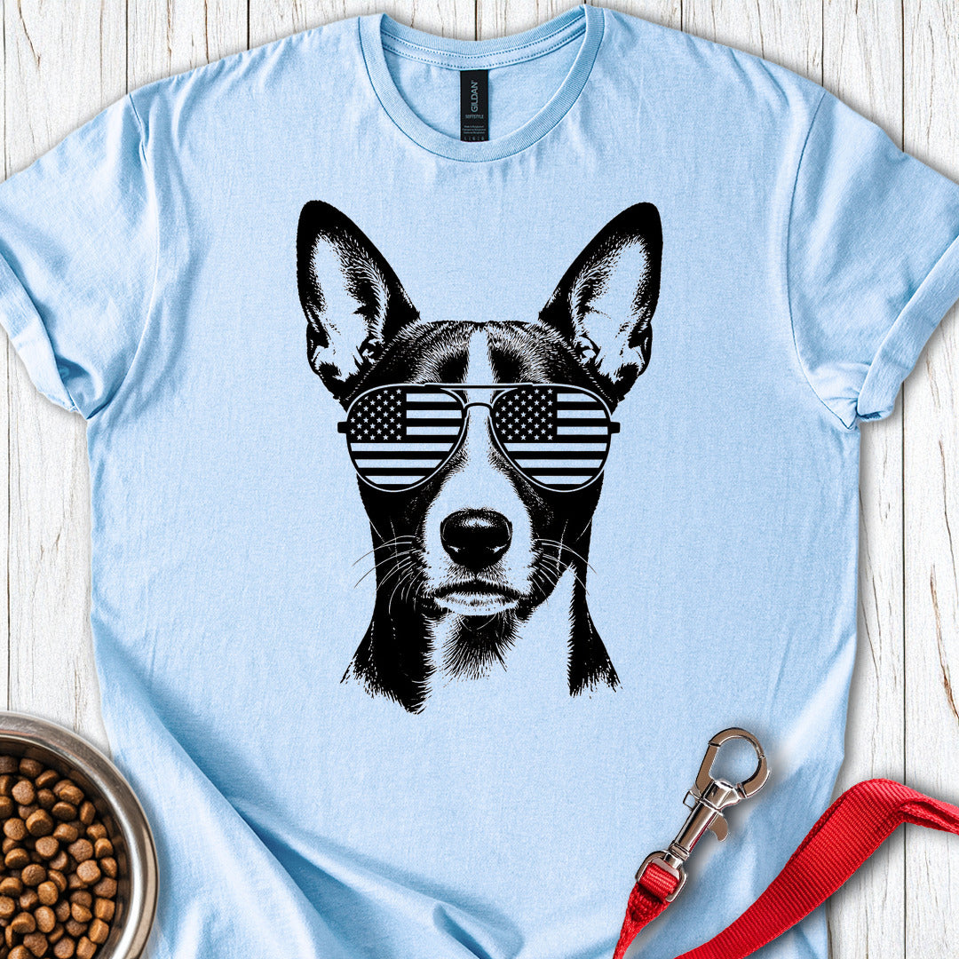 Basenji Flag Shades T Shirt Gift For Dog Lover