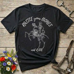 Rattle Your Bones And Ride T Shirt Gift For Horse Lover