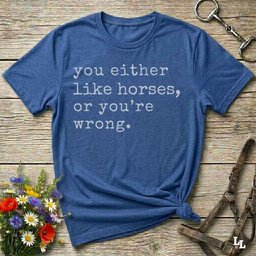 You Either Like Horses Or Youre Wrong T Shirt Gift For Horse Lover