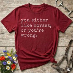 You Either Like Horses Or Youre Wrong T Shirt Gift For Horse Lover