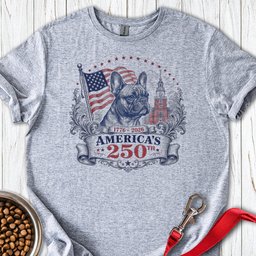 250 Years USA French Bulldog T Shirt Gift For Dog Lover