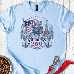 250 Years USA French Bulldog T Shirt Gift For Dog Lover