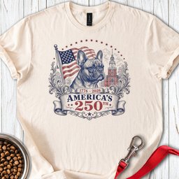 250 Years USA French Bulldog T Shirt Gift For Dog Lover