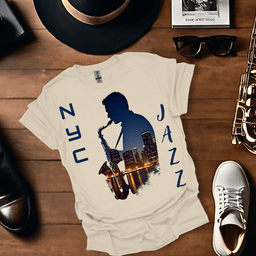 Nyc Saxophonist Cityscape T Shirt Gift For Music Lover