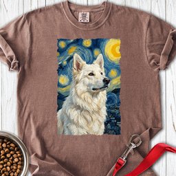 Berger Blanc Suisse Van Gogh Premium Tee Gift For Dog Lover