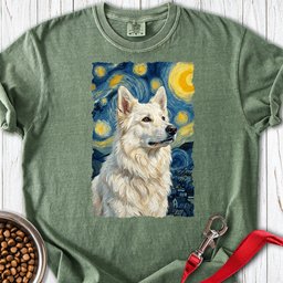Berger Blanc Suisse Van Gogh Premium Tee Gift For Dog Lover