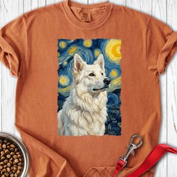 Berger Blanc Suisse Van Gogh Premium Tee Gift For Dog Lover
