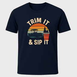 Trim IT And Sip IT T Shirt Gift For Boat Owner