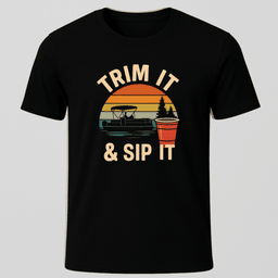 Trim IT And Sip IT T Shirt Gift For Boat Owner
