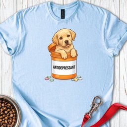Antidepressant Yellow Lab T Shirt Gift For Dog Lover