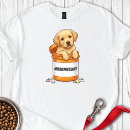 Antidepressant Yellow Lab T Shirt Gift For Dog Lover