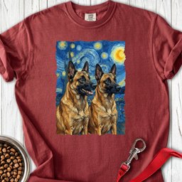 Belgian Malinois Van Gogh Premium Tee Gift For Dog Lover