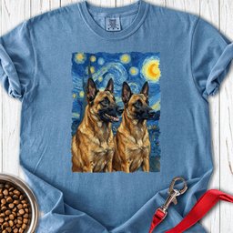 Belgian Malinois Van Gogh Premium Tee Gift For Dog Lover