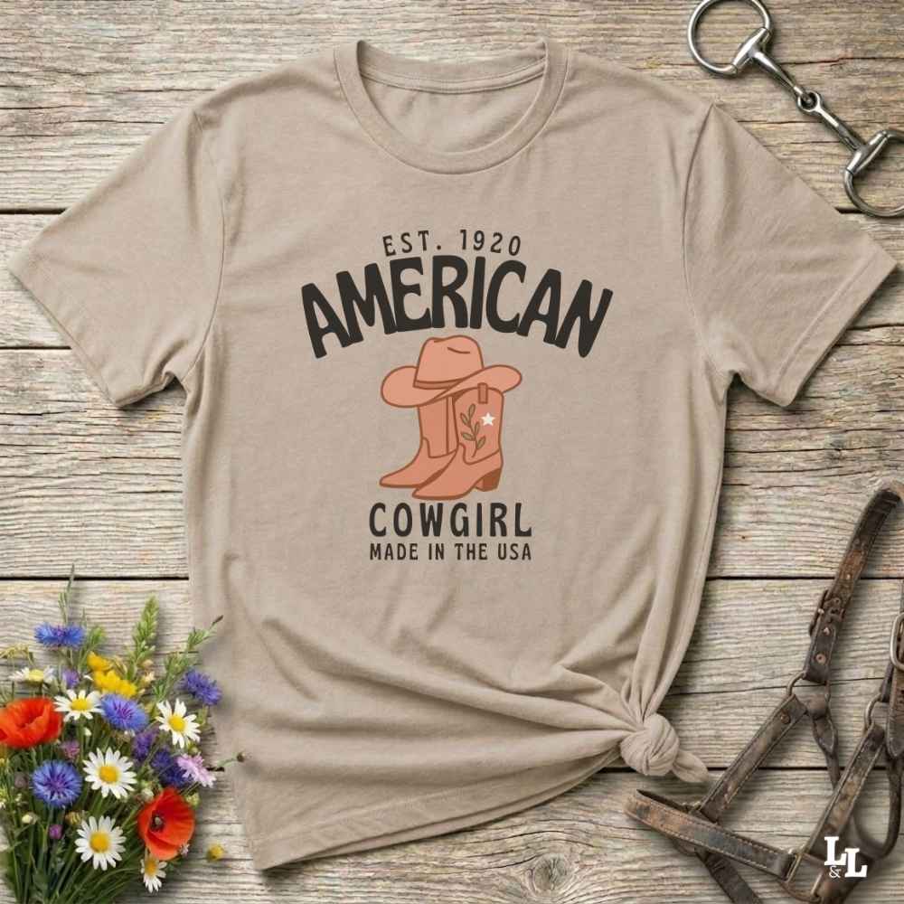 American Cowgirl T Shirt Gift For Horse Lover