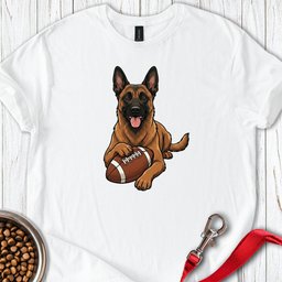 Belgian Malinois Football T Shirt Gift For Dog Lover