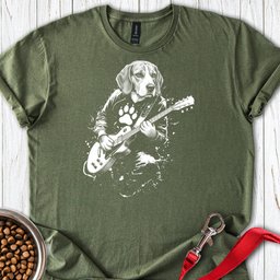 Beagle Guitar T Shirt Gift For Dog Lover