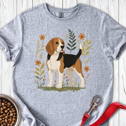 Beagle Flowers T Shirt Gift For Dog Lover