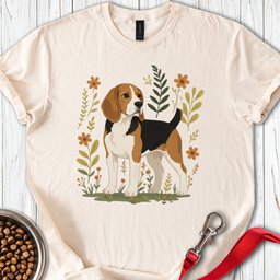 Beagle Flowers T Shirt Gift For Dog Lover