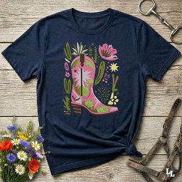 Western Boho Cowgirl Boots T Shirt Gift For Horse Lover